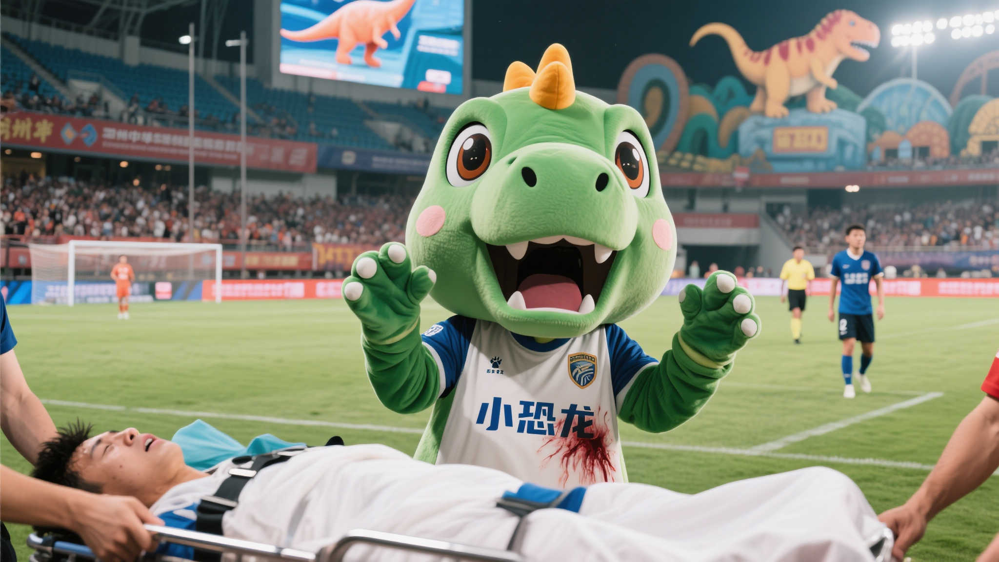 常州队0比4不敌南京队，“小恐龙”被气晕抬走？恐龙园回应